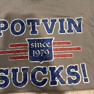New York Rangers Hockey Potvin sucks tshirt new without tags adult large